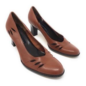 Etienne Aigner Leather Ville Block Heel Pumps 8.5M
